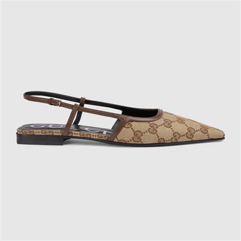 gucci flat ballet shoes|women's gg slingback ballet flat.